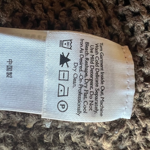 NWT Eddie Bauer hand crocheted brown cardigan. 3/4 length sleeves. Size 2X - Picture 5 of 5